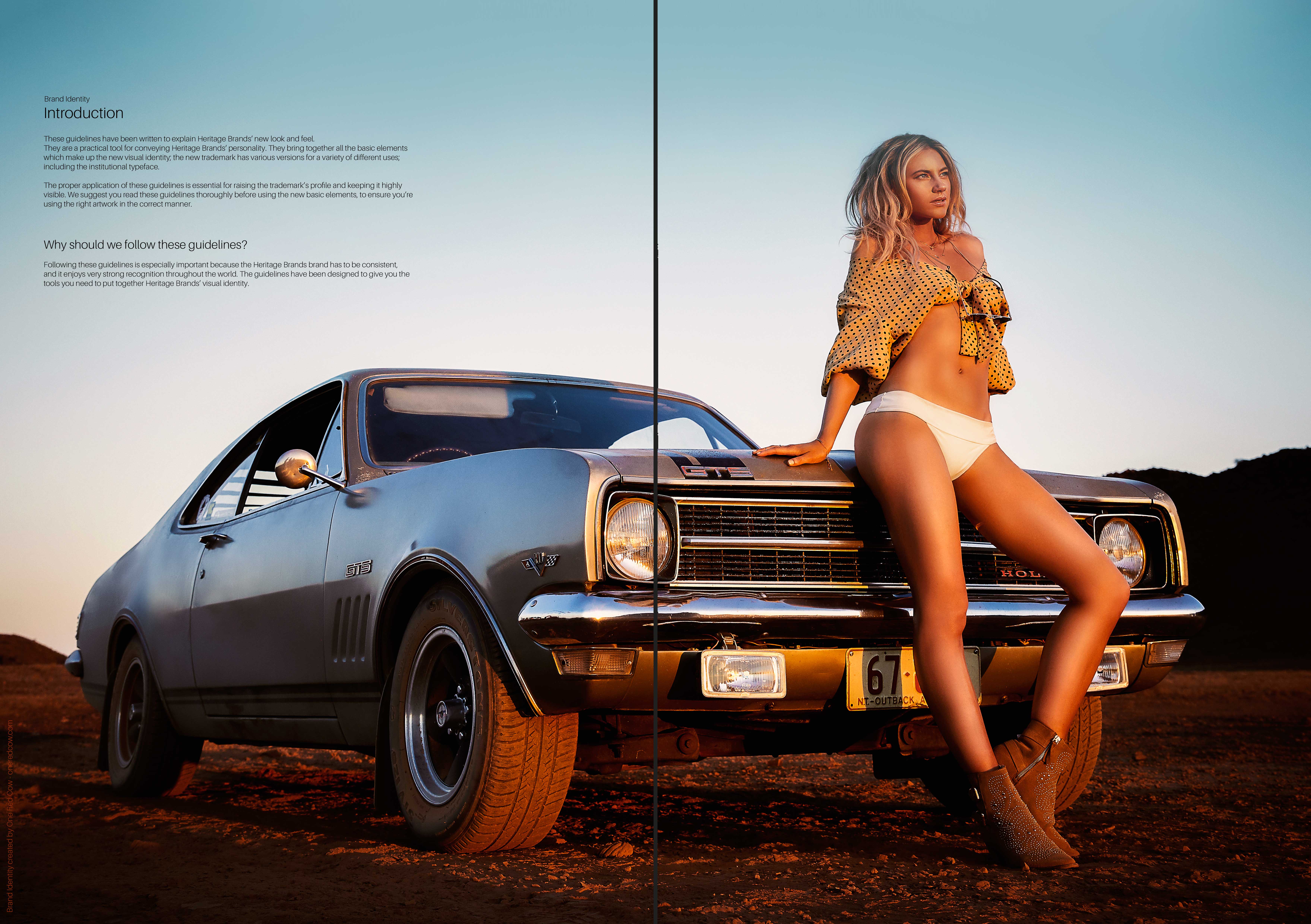 Heritage Brands mission and vision brand book spread