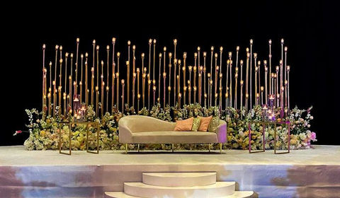 Lighting wedding reception decoration