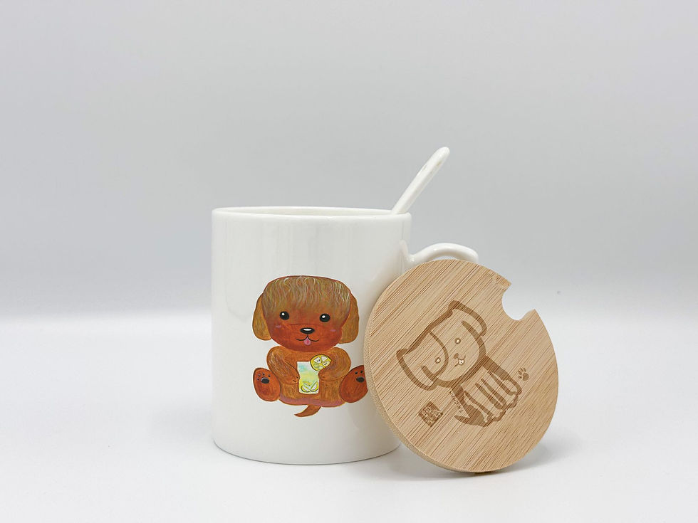 Thumbnail: 370ml 塑膠彩動物骨瓷杯套裝 Acrylic Animal Cup & Lid