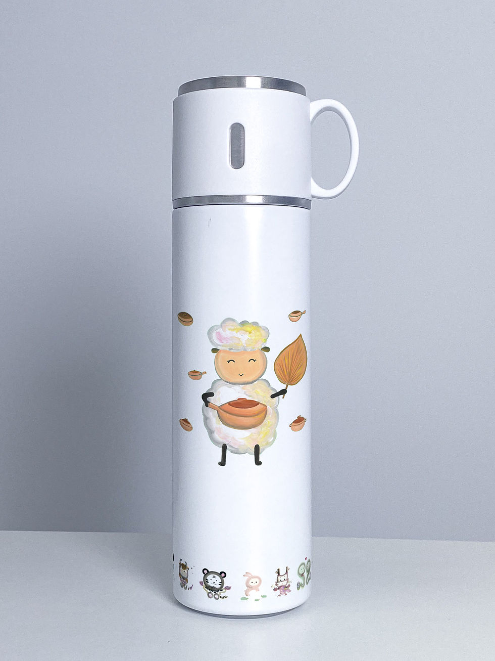 Thumbnail: 500ml 動物手提蓋不銹鋼保溫杯 Animal Stainless Steel insulated Bottle with Handle