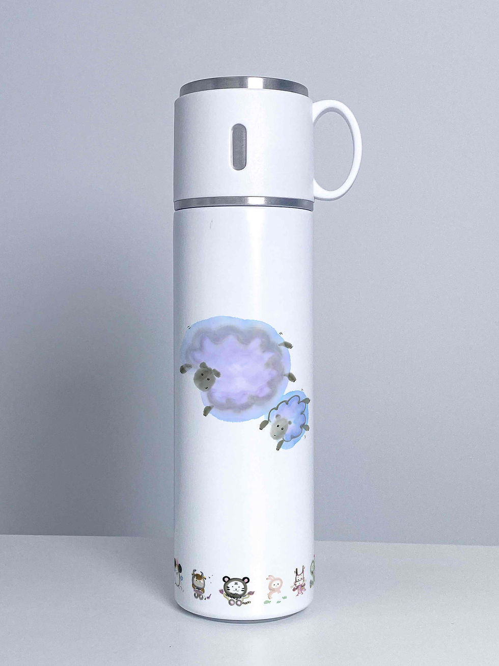 Thumbnail: 500ml 水墨動物手提蓋不銹鋼保溫杯 Ink Animal Stainless Steel insulated Bottle with Handle