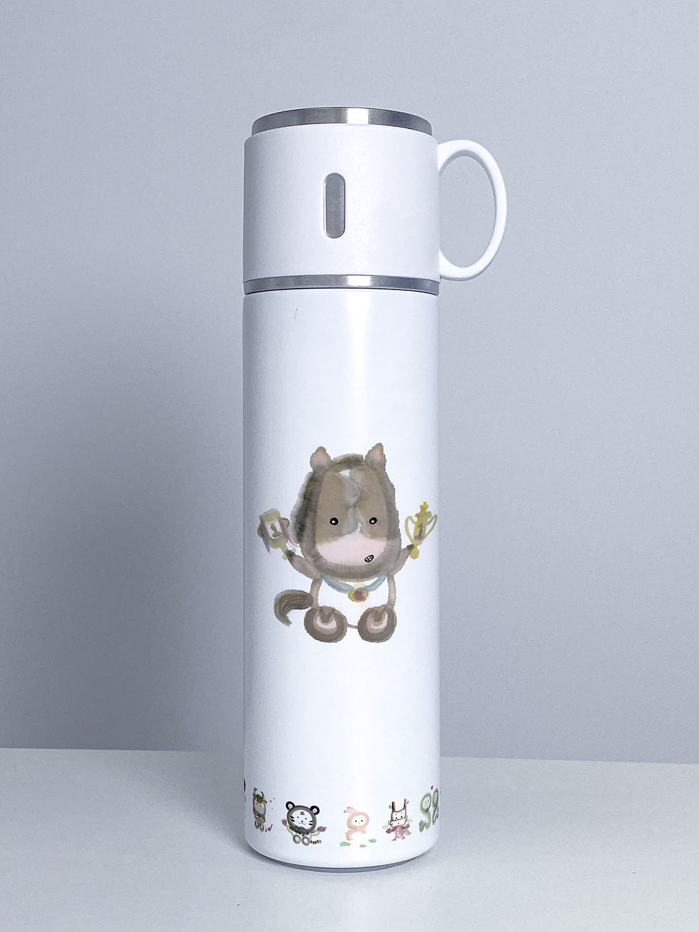Thumbnail: 500ml 動物手提蓋不銹鋼保溫杯 Animal Stainless Steel insulated Bottle with Handle