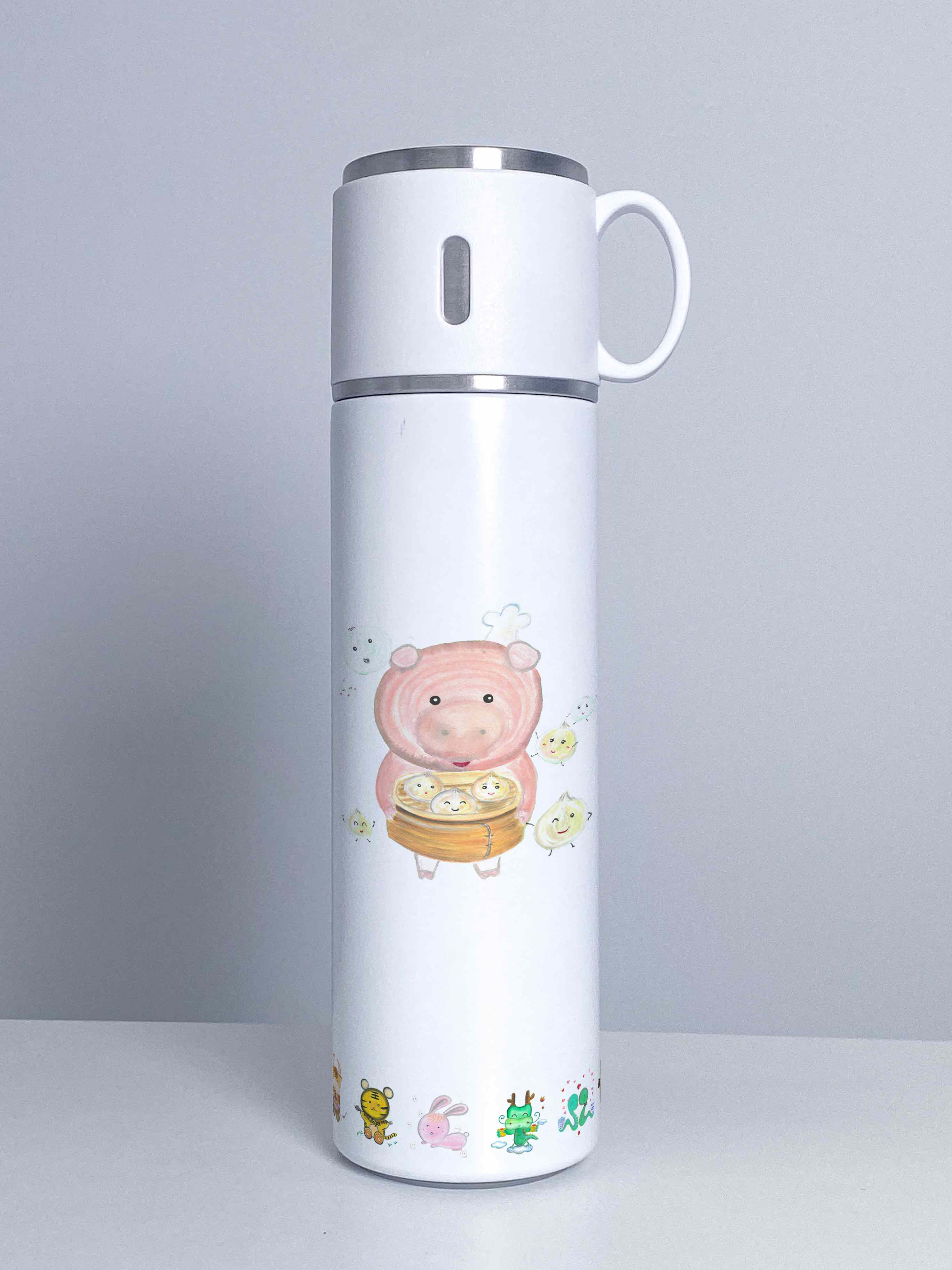 500ml 動物手提蓋不銹鋼保溫杯 Animal Stainless Steel insulated Bottle with Handle