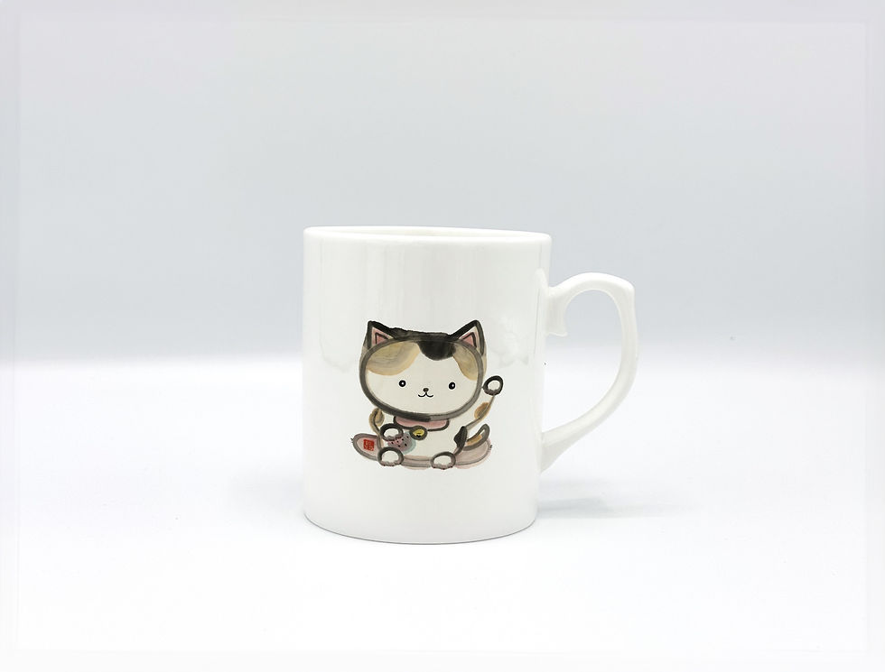 Thumbnail: 水墨動物圖案骨瓷杯 Ink Wash Animal Pattern Cup