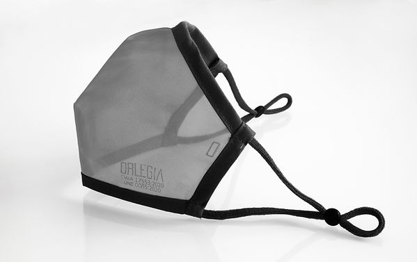 mascarilla transparente plata
