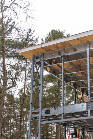 Corner of a home being built