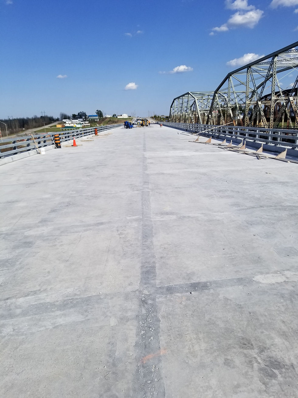 Newly constructed bridge deck