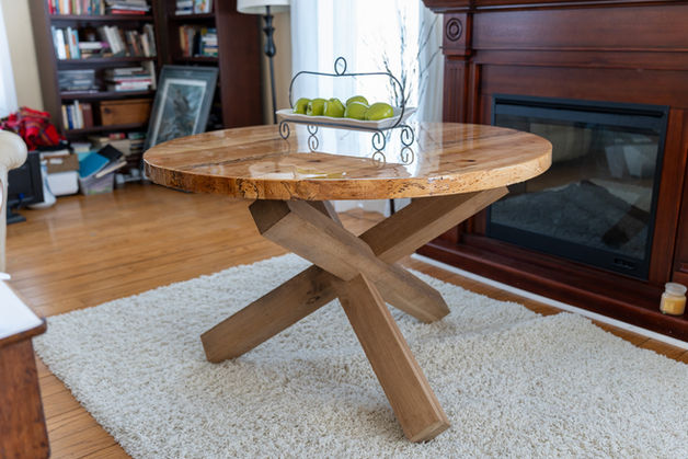 Finished custom circular dining table