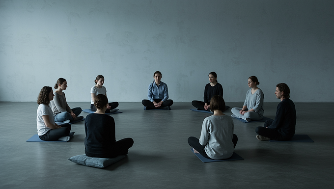 Cercle de personnes expérimentant la télépathie