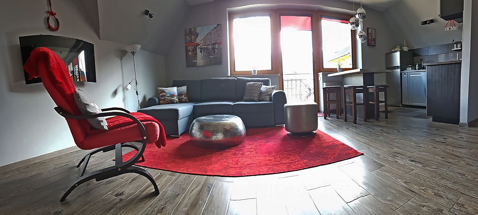 Salon z dużym balkonem