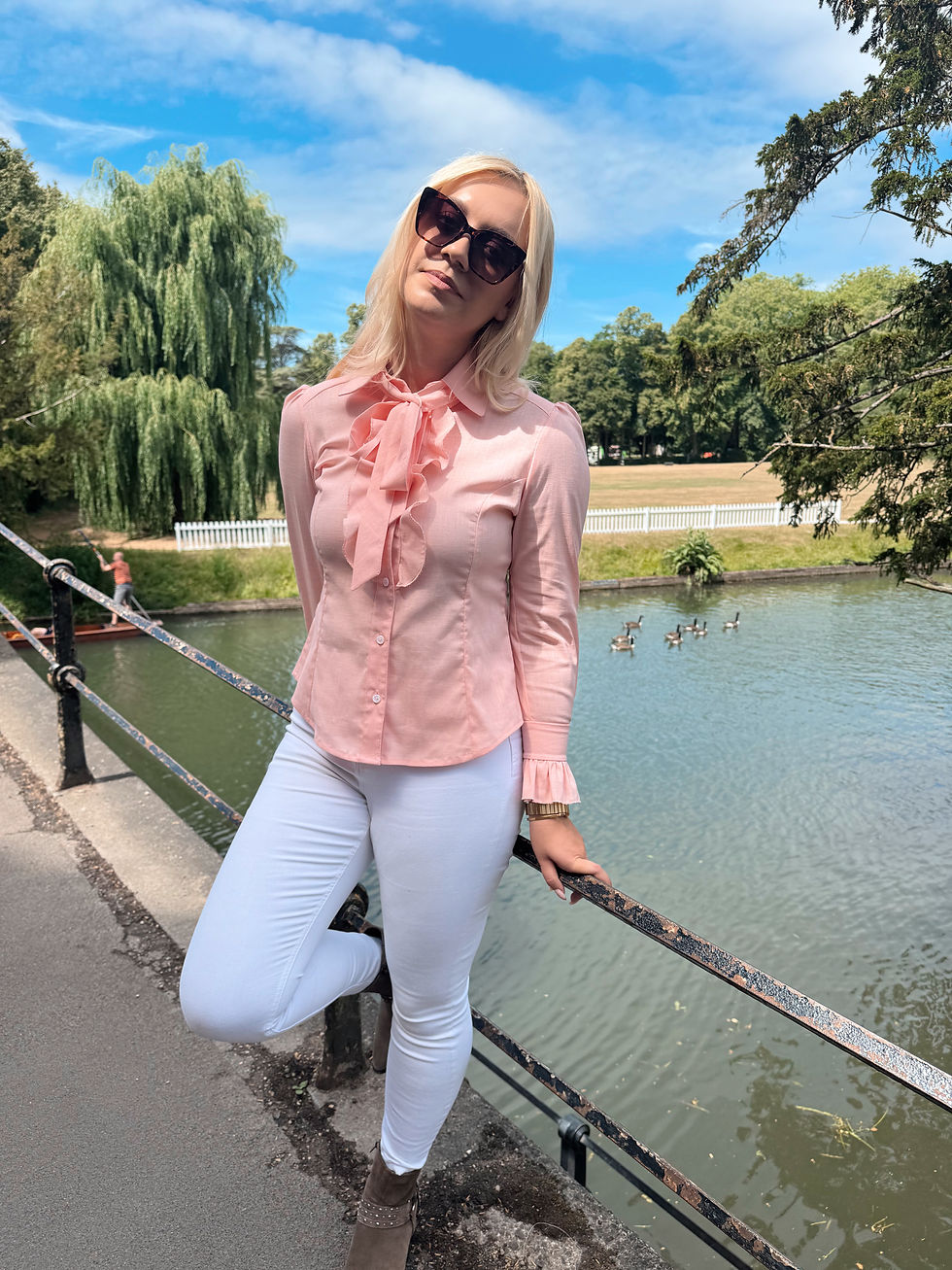 Thumbnail: Ruffle Front Blouse - Pink