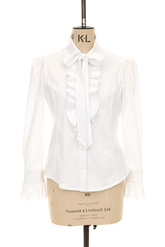 Ruffle Front Blouse - White | Doyenne The Label