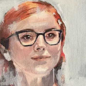 Painting of Sarah Fine by Vanessa Brassey 