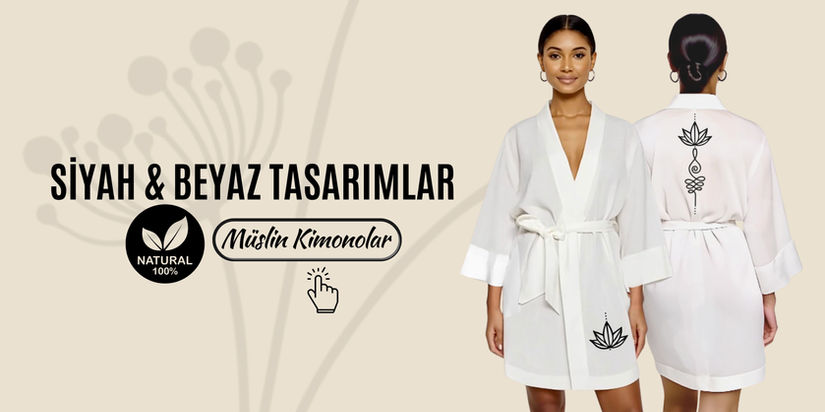 İki katlı %100 pamuklu ince müslin kumaştır. Standart bedendir 38-46 arası kullanım için uygundur. 