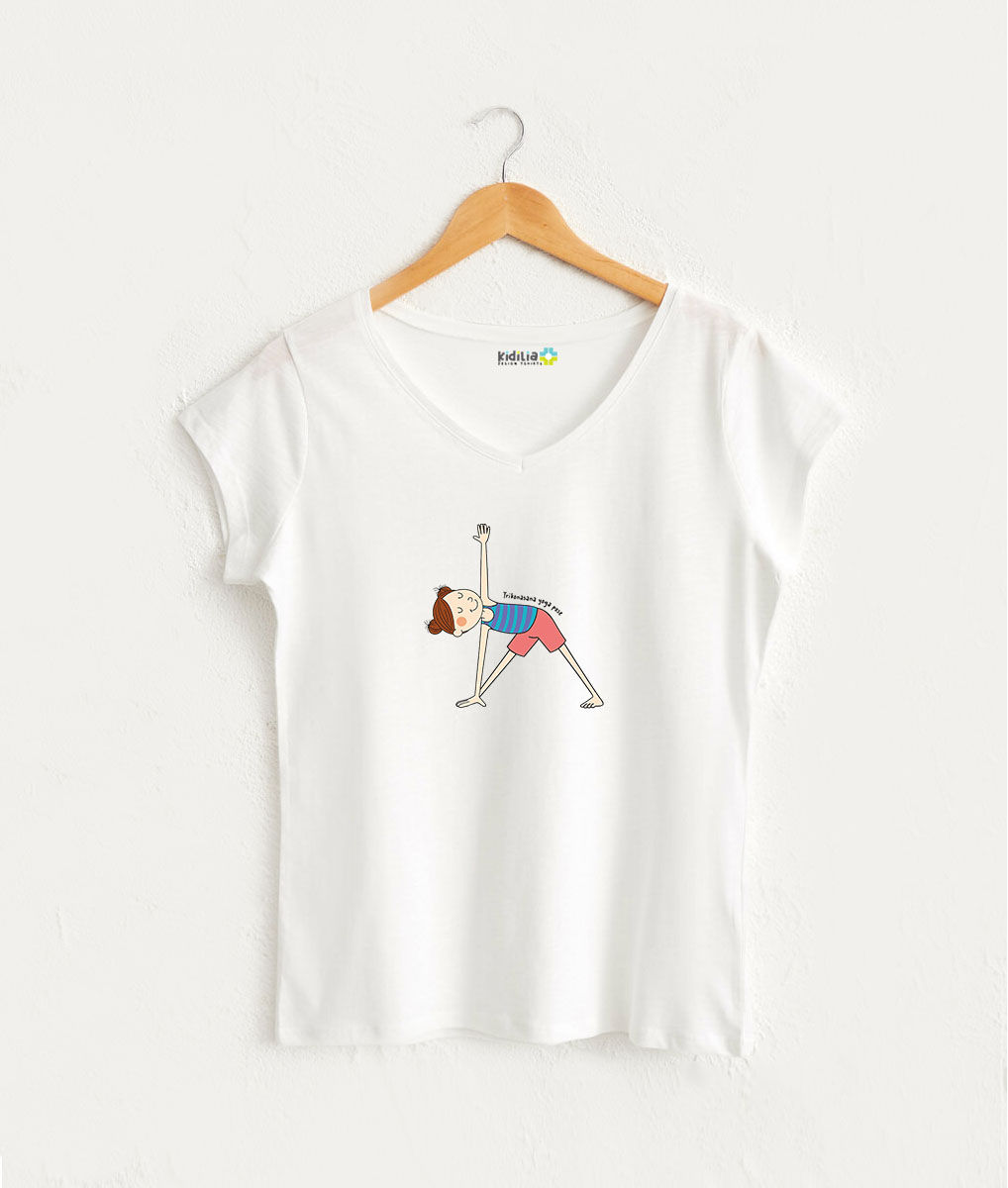 Trikonasana Yoga Poz Figürlü Tasarım Tshirt