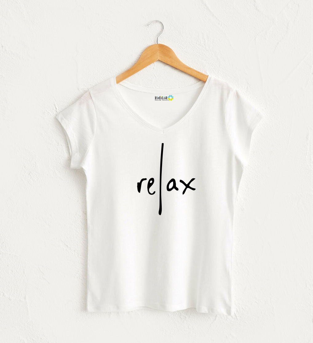 Relax Yazılı Tasarım Tshirt