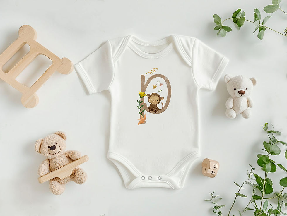 Küçük resim: Kişiye Özel P Harfi Tasarımlı %100 Pamuklu 2'li Bebek Body ve Ham Keseli Set