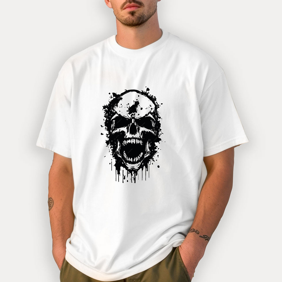 Miniature : Kuru Kafa Görselli Unisex Bisiklet Yaka Tshirt Model 1