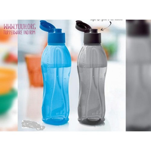 Миниатюра: Эко-бутылка (1 л) в черном цвете с клапаном