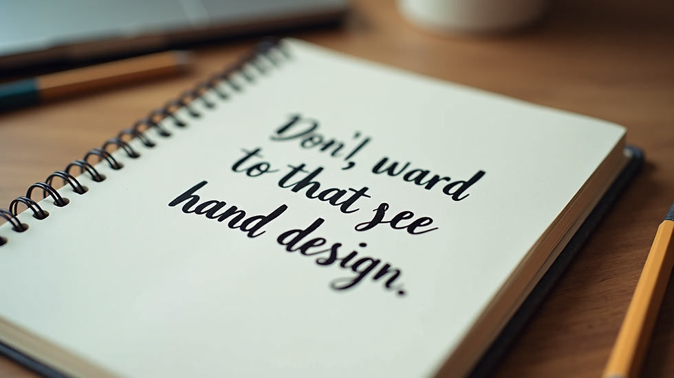 Close-up view of a notebook with handwritten design quotes