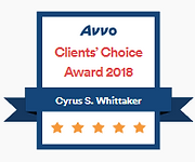 Avvo Clients' Choice Award 2018 for Cyrus S. Whittaker, star rating Law Firm