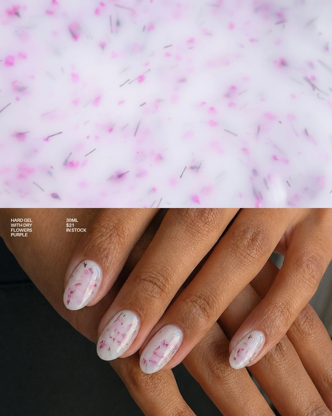 ND Hard Gel with flowers Purple - 30 ml