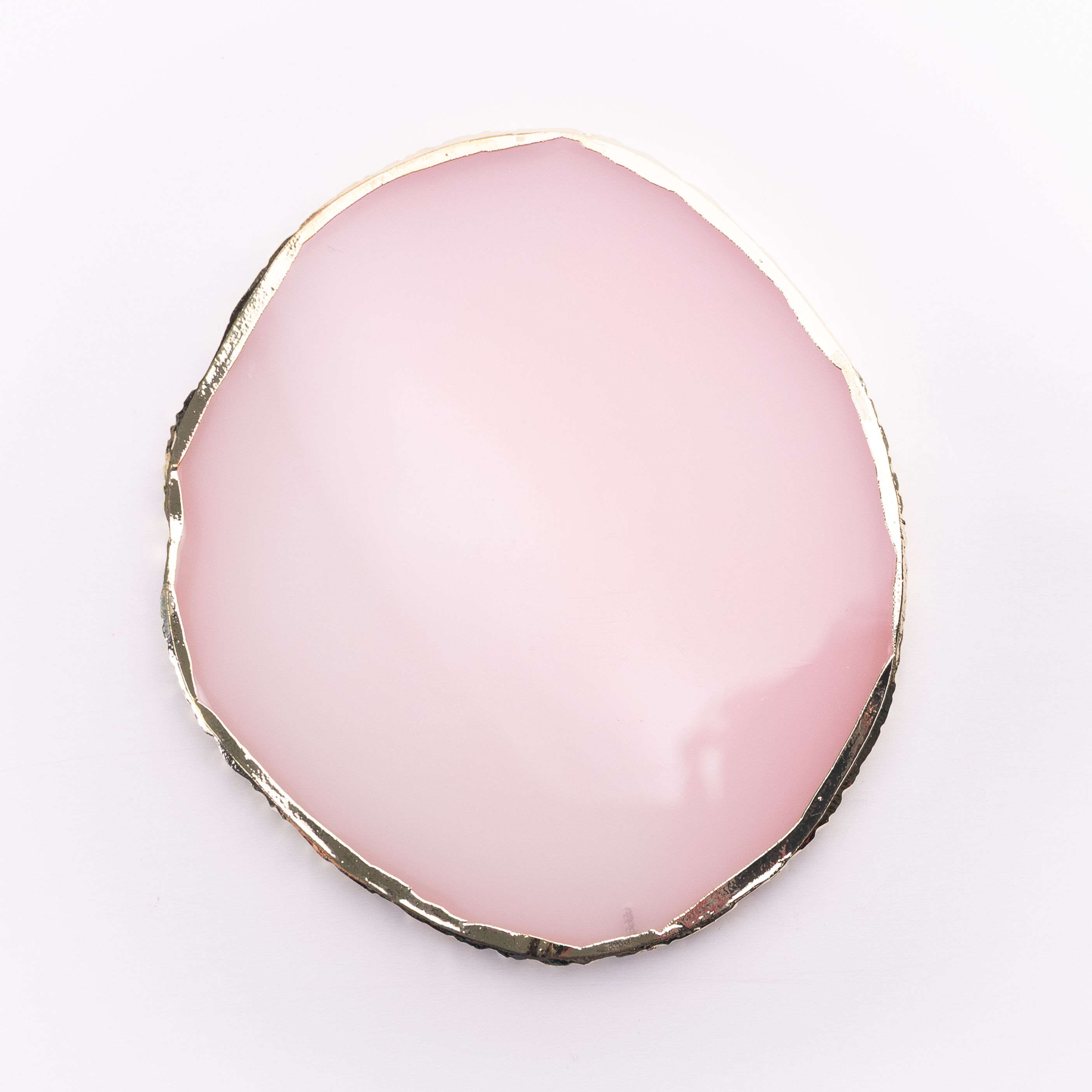 Pink nail art palette with gold edge