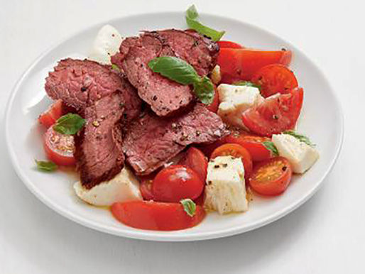 Grilled Flank Steak With Mozzarella and Basil Recipe!
