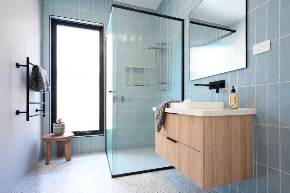 New ensuite bathroom in a custom home built by Roberts Builders in Port Campbell