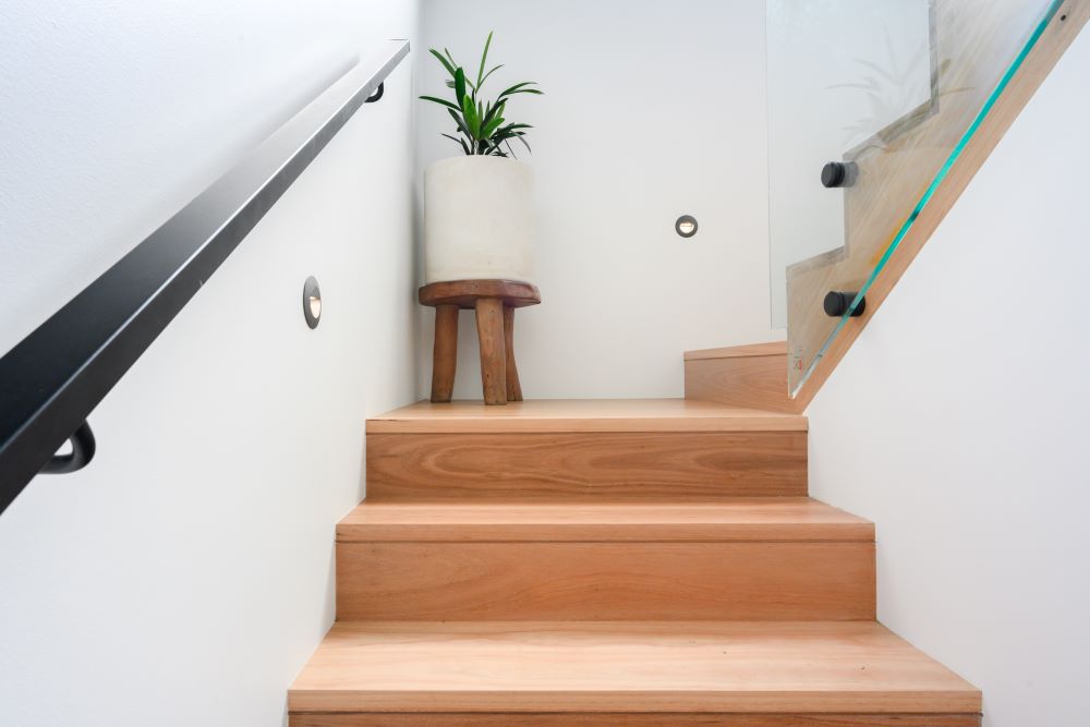 Staircase in a new custom home in Port Campbell built by Roberts Builders