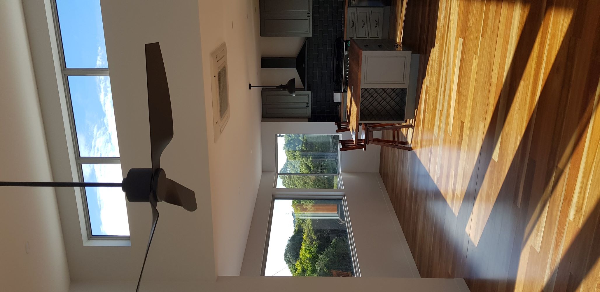 View into kitchen from living room in a new custom home built by Roberts Builders in Port Campbell Victoria on the Great Ocean Road