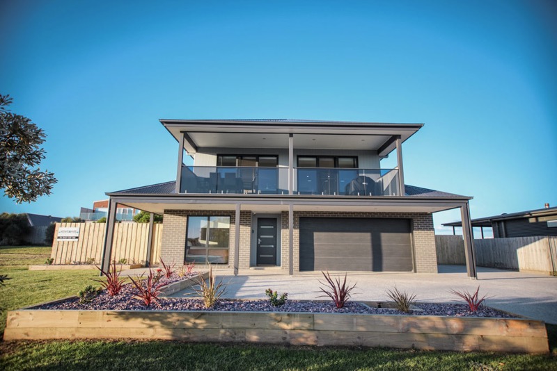 Front exterior of new home built by Roberts Builders in Peterborough, Victoria.