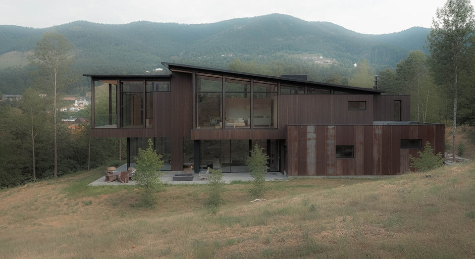 Contemporary multi level house plans and custom home design in Tahoe.