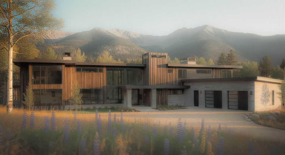 Sloped lot custom home blueprints and residential design in Truckee.