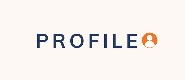 The word profile with a person next to it