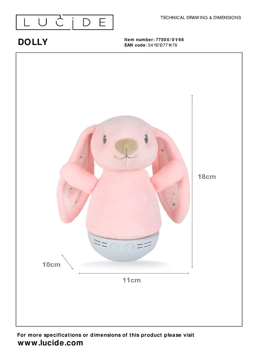 Thumbnail: DOLLY KANÍNA -Batteríslampi