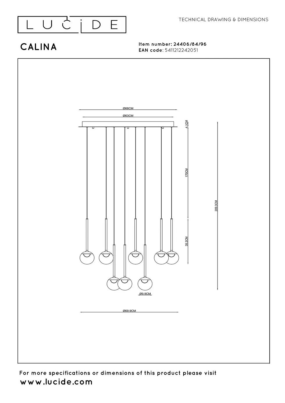 Thumbnail: CALINA - 12 ljósa - 2 litir