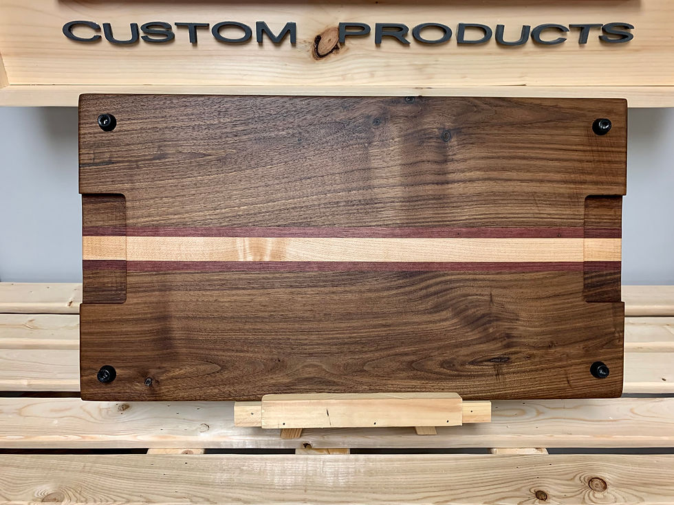 Thumbnail: Walnut, Maple & Purple Heart Cutting Board