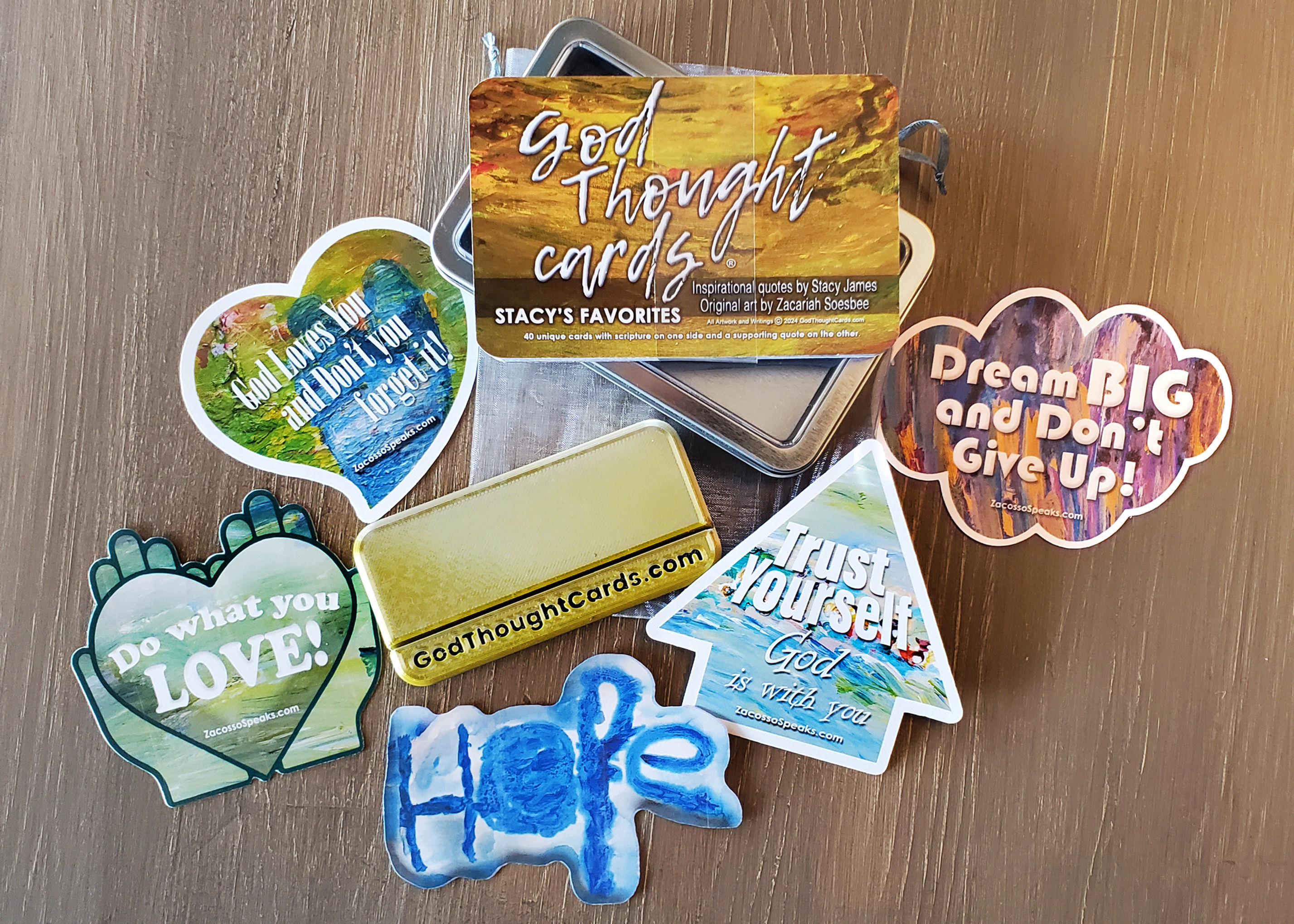 Bundle Plus: Stacy's Favorites Deck plus Metal Tin, Card Holder,  Zacosso Decals