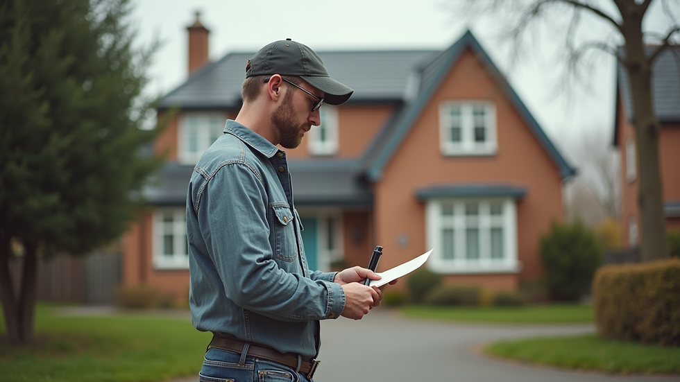 Eye-level view of a property inspection in progress
