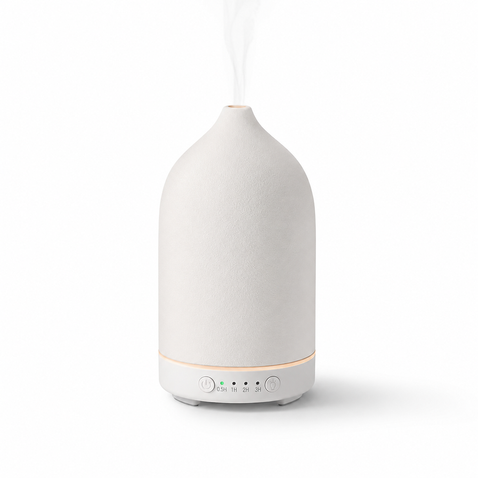 Elowen Ceramic Aroma Diffuser with white base on a clean white background