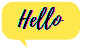 Speech bubble with the word hello inside it
