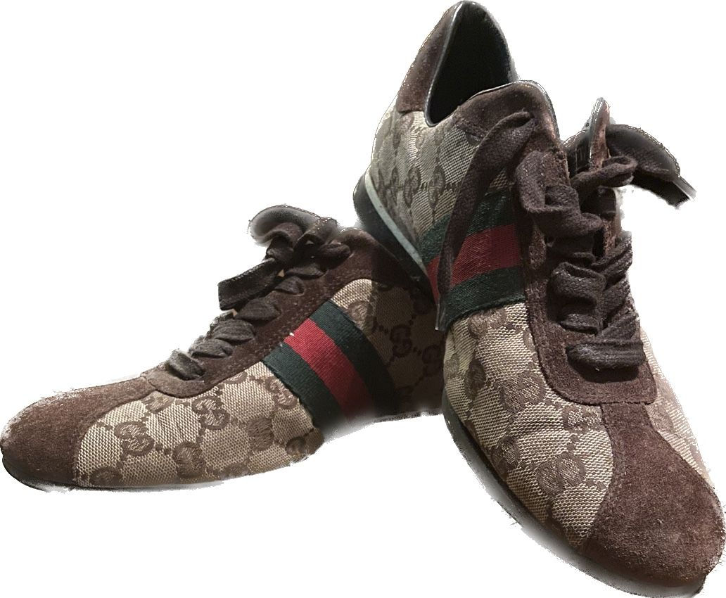 Gucci Vintage GG Guccissima Green Red Web Sneakers