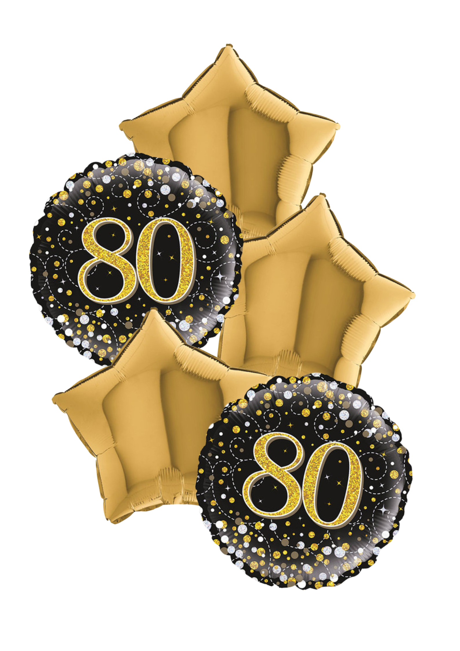 80th Birthday Bouquet Black and Gold