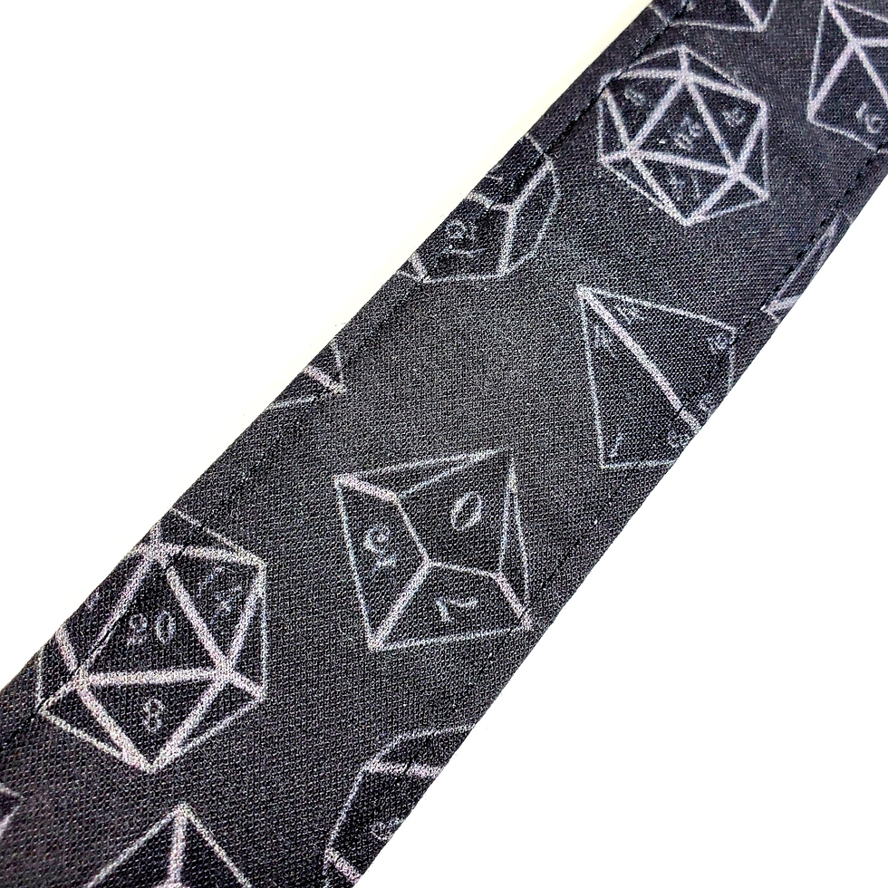 Thumbnail: Black Role Playing Game Guitar Style Bag Strap - Board Game Cross Body Strap -