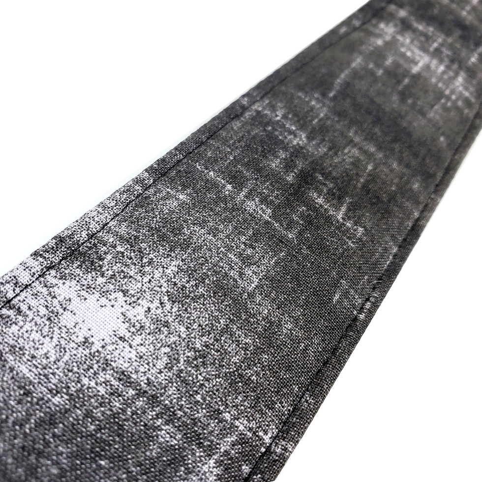 Thumbnail: Distressed Black and Grey Guitar Strap - Cross-Hatched Black and Grey