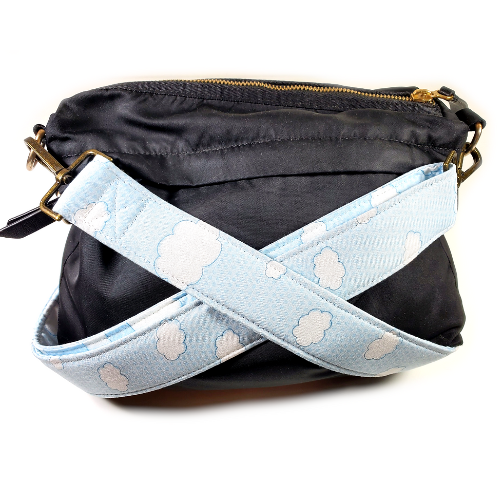 Thumbnail: Cloud Cross Body Guitar Style Bag Strap -  Clouds on Blue Guitar Style Bag Strap