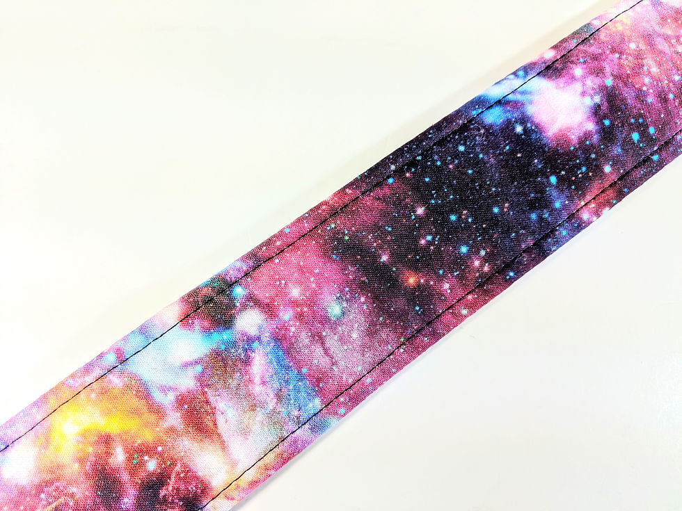 Thumbnail: Nebula Galaxy Guitar Strap - Space - Sci Fi - Pink Purple Blue Black Yellow S