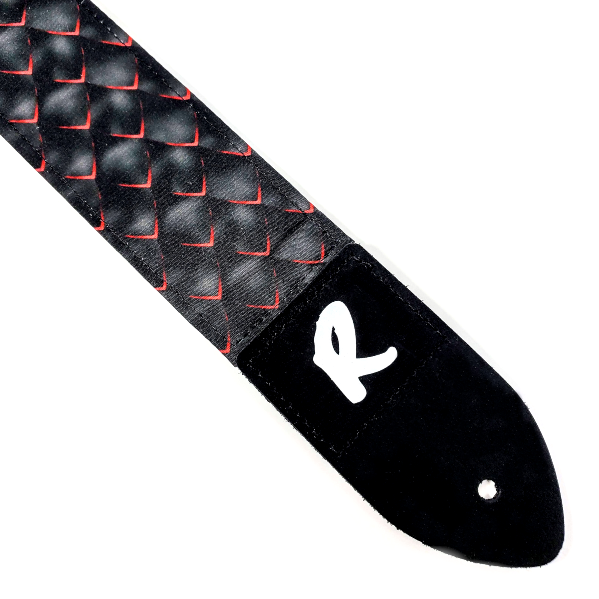Dragon Scale Guitar Strap - Red Dragon Scale Guitar Strap - Adjustable -