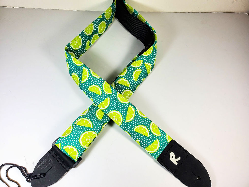 Thumbnail: Lime Guitar Strap - Green Lime Guitar Strap - Citrus Guitar Strap Gift Ideas -